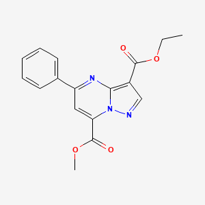 molecular formula C17H15N3O4 B4370676 3-ethyl 7-methyl 5-phenylpyrazolo[1,5-a]pyrimidine-3,7-dicarboxylate 
