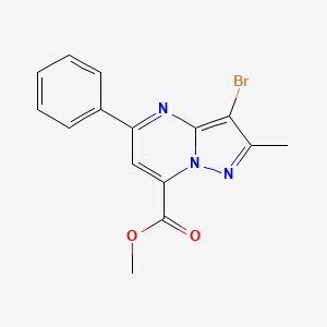 methyl 3-bromo-2-methyl-5-phenylpyrazolo[1,5-a]pyrimidine-7-carboxylate