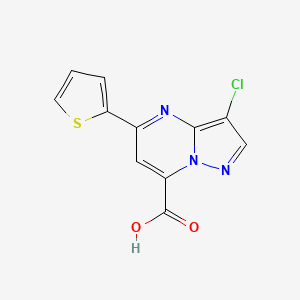 molecular formula C11H6ClN3O2S B4370739 3-chloro-5-(2-thienyl)pyrazolo[1,5-a]pyrimidine-7-carboxylic acid 