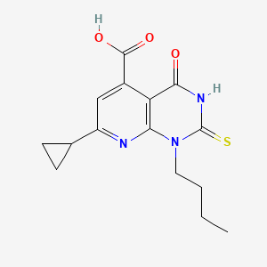 molecular formula C15H17N3O3S B4370750 1-Butyl-7-cyclopropyl-4-oxo-2-sulfanylidenepyrido[2,3-d]pyrimidine-5-carboxylic acid 