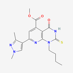 methyl 1-butyl-7-(1,3-dimethyl-1H-pyrazol-4-yl)-2-mercapto-4-oxo-1,4-dihydropyrido[2,3-d]pyrimidine-5-carboxylate