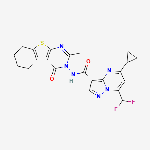 5-cyclopropyl-7-(difluoromethyl)-N-(2-methyl-4-oxo-5,6,7,8-tetrahydro[1]benzothieno[2,3-d]pyrimidin-3(4H)-yl)pyrazolo[1,5-a]pyrimidine-3-carboxamide