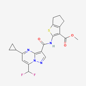 methyl 2-({[5-cyclopropyl-7-(difluoromethyl)pyrazolo[1,5-a]pyrimidin-3-yl]carbonyl}amino)-5,6-dihydro-4H-cyclopenta[b]thiophene-3-carboxylate