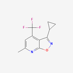 molecular formula C11H9F3N2O B4370779 3-cyclopropyl-6-methyl-4-(trifluoromethyl)isoxazolo[5,4-b]pyridine 