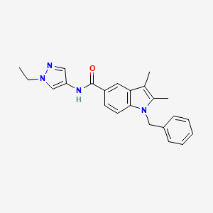 molecular formula C23H24N4O B4370786 1-benzyl-N-(1-ethyl-1H-pyrazol-4-yl)-2,3-dimethyl-1H-indole-5-carboxamide 