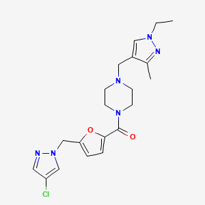 molecular formula C20H25ClN6O2 B4370794 1-{5-[(4-chloro-1H-pyrazol-1-yl)methyl]-2-furoyl}-4-[(1-ethyl-3-methyl-1H-pyrazol-4-yl)methyl]piperazine 