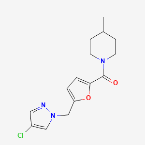 1-{5-[(4-chloro-1H-pyrazol-1-yl)methyl]-2-furoyl}-4-methylpiperidine