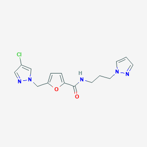 5-[(4-chloro-1H-pyrazol-1-yl)methyl]-N-[3-(1H-pyrazol-1-yl)propyl]-2-furamide