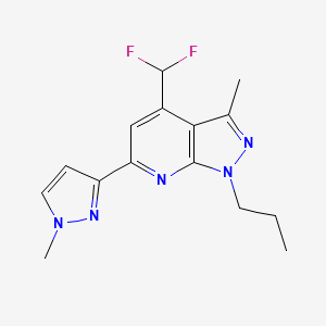 molecular formula C15H17F2N5 B4370850 4-(difluoromethyl)-3-methyl-6-(1-methyl-1H-pyrazol-3-yl)-1-propyl-1H-pyrazolo[3,4-b]pyridine 