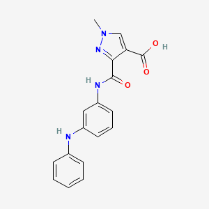molecular formula C18H16N4O3 B4370863 3-{[(3-anilinophenyl)amino]carbonyl}-1-methyl-1H-pyrazole-4-carboxylic acid 