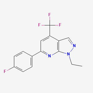 molecular formula C15H11F4N3 B4370882 1-ethyl-6-(4-fluorophenyl)-4-(trifluoromethyl)-1H-pyrazolo[3,4-b]pyridine 