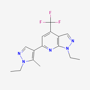 1-ethyl-6-(1-ethyl-5-methyl-1H-pyrazol-4-yl)-4-(trifluoromethyl)-1H-pyrazolo[3,4-b]pyridine