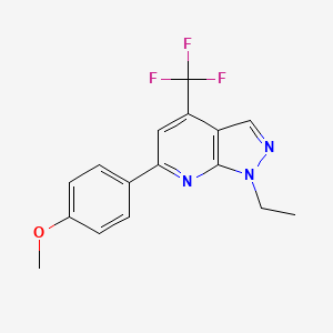 molecular formula C16H14F3N3O B4370886 1-ethyl-6-(4-methoxyphenyl)-4-(trifluoromethyl)-1H-pyrazolo[3,4-b]pyridine 