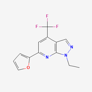 molecular formula C13H10F3N3O B4370907 1-ethyl-6-(2-furyl)-4-(trifluoromethyl)-1H-pyrazolo[3,4-b]pyridine 