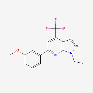 molecular formula C16H14F3N3O B4370915 1-ethyl-6-(3-methoxyphenyl)-4-(trifluoromethyl)-1H-pyrazolo[3,4-b]pyridine 
