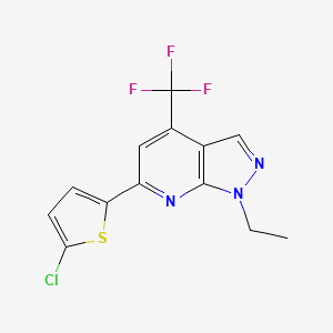 molecular formula C13H9ClF3N3S B4370923 6-(5-chloro-2-thienyl)-1-ethyl-4-(trifluoromethyl)-1H-pyrazolo[3,4-b]pyridine 