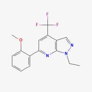 molecular formula C16H14F3N3O B4370924 1-ethyl-6-(2-methoxyphenyl)-4-(trifluoromethyl)-1H-pyrazolo[3,4-b]pyridine 
