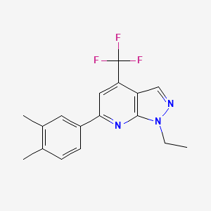 molecular formula C17H16F3N3 B4370931 6-(3,4-dimethylphenyl)-1-ethyl-4-(trifluoromethyl)-1H-pyrazolo[3,4-b]pyridine 
