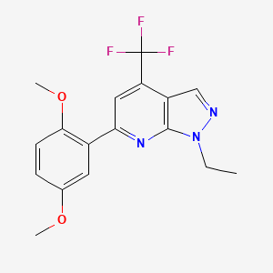 molecular formula C17H16F3N3O2 B4370933 6-(2,5-dimethoxyphenyl)-1-ethyl-4-(trifluoromethyl)-1H-pyrazolo[3,4-b]pyridine CAS No. 1011399-50-0
