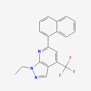 molecular formula C19H14F3N3 B4370941 1-ethyl-6-(1-naphthyl)-4-(trifluoromethyl)-1H-pyrazolo[3,4-b]pyridine 