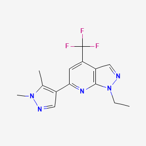 6-(1,5-dimethyl-1H-pyrazol-4-yl)-1-ethyl-4-(trifluoromethyl)-1H-pyrazolo[3,4-b]pyridine