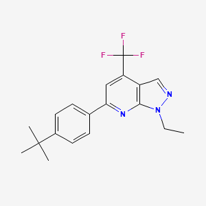 molecular formula C19H20F3N3 B4370968 6-(4-tert-butylphenyl)-1-ethyl-4-(trifluoromethyl)-1H-pyrazolo[3,4-b]pyridine 