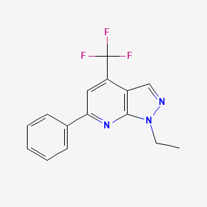 molecular formula C15H12F3N3 B4370973 1-ethyl-6-phenyl-4-(trifluoromethyl)-1H-pyrazolo[3,4-b]pyridine 