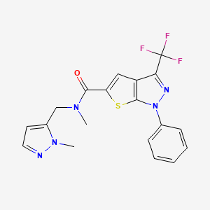 N-methyl-N-[(1-methyl-1H-pyrazol-5-yl)methyl]-1-phenyl-3-(trifluoromethyl)-1H-thieno[2,3-c]pyrazole-5-carboxamide