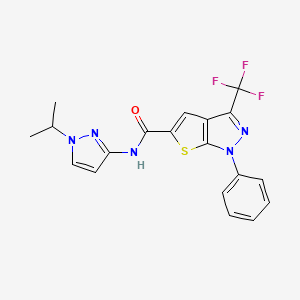 N-(1-isopropyl-1H-pyrazol-3-yl)-1-phenyl-3-(trifluoromethyl)-1H-thieno[2,3-c]pyrazole-5-carboxamide