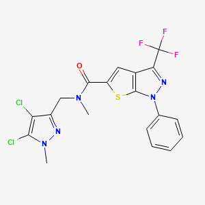 N-[(4,5-dichloro-1-methyl-1H-pyrazol-3-yl)methyl]-N-methyl-1-phenyl-3-(trifluoromethyl)-1H-thieno[2,3-c]pyrazole-5-carboxamide