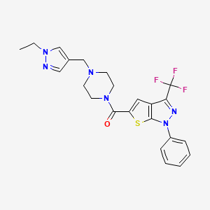 5-({4-[(1-ethyl-1H-pyrazol-4-yl)methyl]-1-piperazinyl}carbonyl)-1-phenyl-3-(trifluoromethyl)-1H-thieno[2,3-c]pyrazole