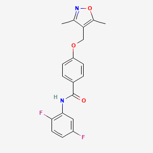 molecular formula C19H16F2N2O3 B4371065 N-(2,5-difluorophenyl)-4-[(3,5-dimethyl-4-isoxazolyl)methoxy]benzamide 