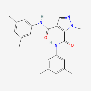 molecular formula C22H24N4O2 B4371075 N,N'-bis(3,5-dimethylphenyl)-1-methyl-1H-pyrazole-4,5-dicarboxamide 