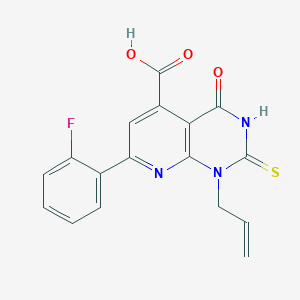 1-allyl-7-(2-fluorophenyl)-2-mercapto-4-oxo-1,4-dihydropyrido[2,3-d]pyrimidine-5-carboxylic acid