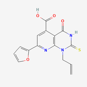 molecular formula C15H11N3O4S B4371094 1-allyl-7-(2-furyl)-2-mercapto-4-oxo-1,4-dihydropyrido[2,3-d]pyrimidine-5-carboxylic acid 
