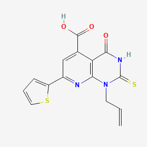 molecular formula C15H11N3O3S2 B4371101 1-allyl-2-mercapto-4-oxo-7-(2-thienyl)-1,4-dihydropyrido[2,3-d]pyrimidine-5-carboxylic acid 