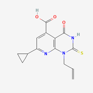 molecular formula C14H13N3O3S B4371105 1-allyl-7-cyclopropyl-2-mercapto-4-oxo-1,4-dihydropyrido[2,3-d]pyrimidine-5-carboxylic acid 