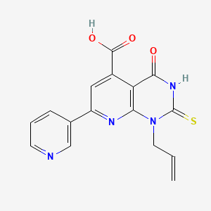 molecular formula C16H12N4O3S B4371107 1-allyl-2-mercapto-4-oxo-7-(3-pyridinyl)-1,4-dihydropyrido[2,3-d]pyrimidine-5-carboxylic acid 