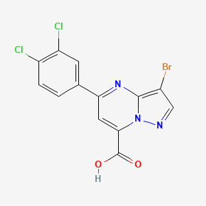 3-bromo-5-(3,4-dichlorophenyl)pyrazolo[1,5-a]pyrimidine-7-carboxylic acid