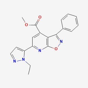molecular formula C19H16N4O3 B4371125 methyl 6-(1-ethyl-1H-pyrazol-5-yl)-3-phenylisoxazolo[5,4-b]pyridine-4-carboxylate 