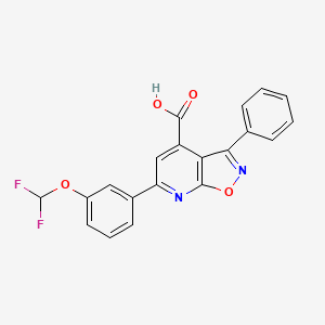 molecular formula C20H12F2N2O4 B4371138 6-[3-(difluoromethoxy)phenyl]-3-phenylisoxazolo[5,4-b]pyridine-4-carboxylic acid 