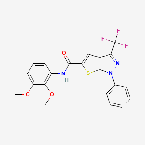 molecular formula C21H16F3N3O3S B4371200 N-(2,3-dimethoxyphenyl)-1-phenyl-3-(trifluoromethyl)-1H-thieno[2,3-c]pyrazole-5-carboxamide 
