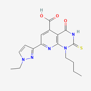 1-butyl-7-(1-ethyl-1H-pyrazol-3-yl)-2-mercapto-4-oxo-1,4-dihydropyrido[2,3-d]pyrimidine-5-carboxylic acid