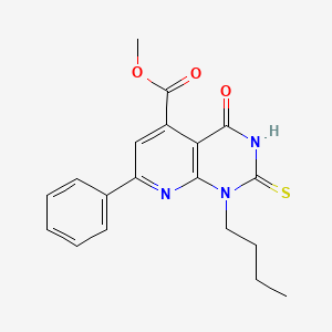 methyl 1-butyl-2-mercapto-4-oxo-7-phenyl-1,4-dihydropyrido[2,3-d]pyrimidine-5-carboxylate
