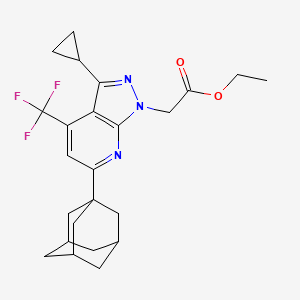 molecular formula C24H28F3N3O2 B4371222 ethyl [6-(1-adamantyl)-3-cyclopropyl-4-(trifluoromethyl)-1H-pyrazolo[3,4-b]pyridin-1-yl]acetate 