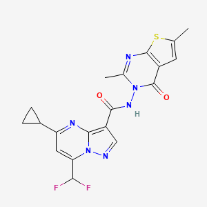 5-cyclopropyl-7-(difluoromethyl)-N-(2,6-dimethyl-4-oxothieno[2,3-d]pyrimidin-3(4H)-yl)pyrazolo[1,5-a]pyrimidine-3-carboxamide