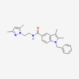 1-benzyl-N-[2-(3,5-dimethyl-1H-pyrazol-1-yl)ethyl]-2,3-dimethyl-1H-indole-5-carboxamide