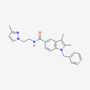 1-benzyl-2,3-dimethyl-N-[2-(3-methyl-1H-pyrazol-1-yl)ethyl]-1H-indole-5-carboxamide