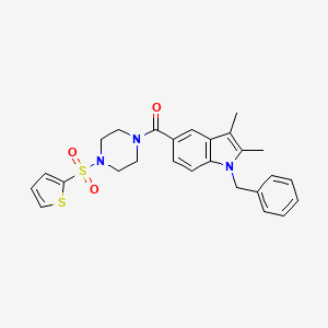 molecular formula C26H27N3O3S2 B4371244 1-benzyl-2,3-dimethyl-5-{[4-(2-thienylsulfonyl)-1-piperazinyl]carbonyl}-1H-indole 