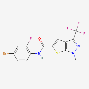 N-(4-bromo-2-fluorophenyl)-1-methyl-3-(trifluoromethyl)-1H-thieno[2,3-c]pyrazole-5-carboxamide